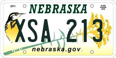 NE license plate XSA213