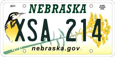 NE license plate XSA214