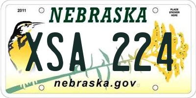 NE license plate XSA224