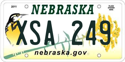 NE license plate XSA249