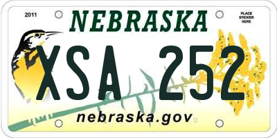 NE license plate XSA252