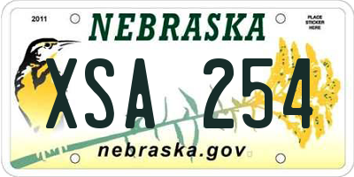 NE license plate XSA254