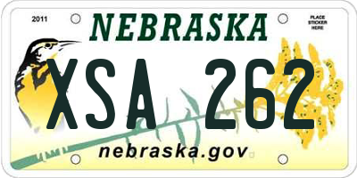 NE license plate XSA262