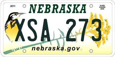 NE license plate XSA273