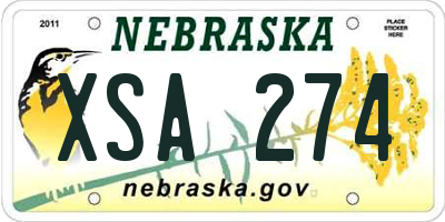 NE license plate XSA274