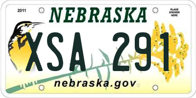 NE license plate XSA291
