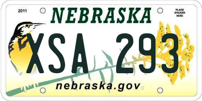 NE license plate XSA293
