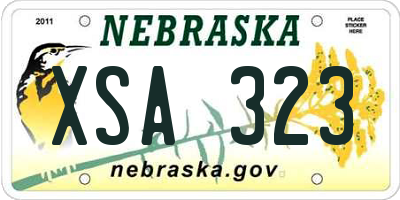NE license plate XSA323