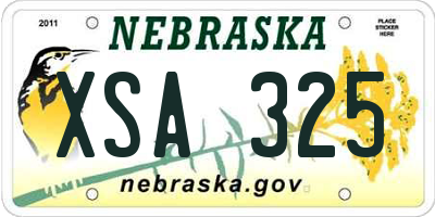 NE license plate XSA325