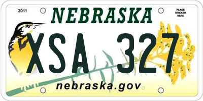 NE license plate XSA327