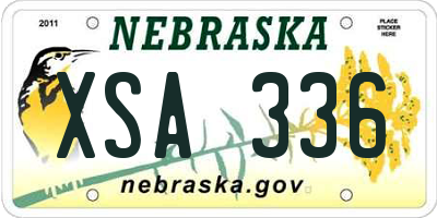 NE license plate XSA336