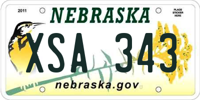 NE license plate XSA343