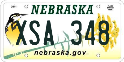 NE license plate XSA348