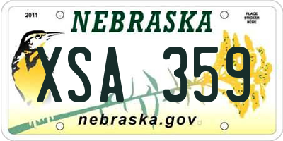 NE license plate XSA359