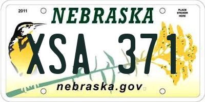 NE license plate XSA371