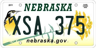 NE license plate XSA375