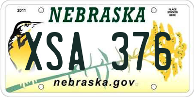 NE license plate XSA376
