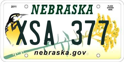 NE license plate XSA377
