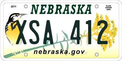 NE license plate XSA412