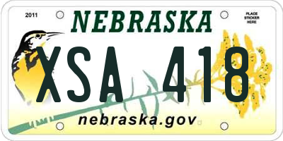 NE license plate XSA418