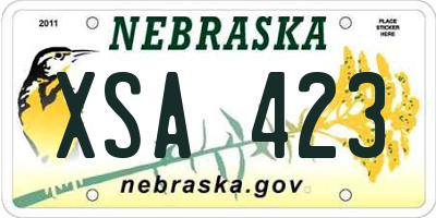 NE license plate XSA423