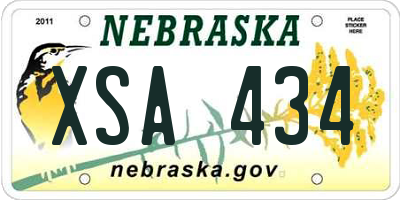 NE license plate XSA434