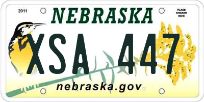 NE license plate XSA447