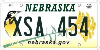 NE license plate XSA454
