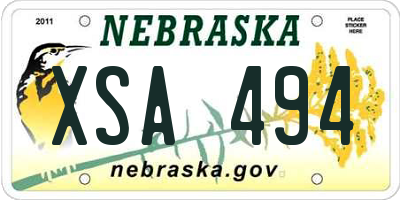 NE license plate XSA494