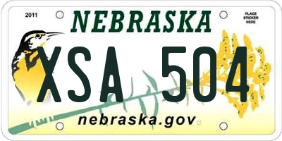 NE license plate XSA504