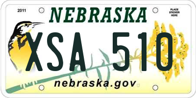 NE license plate XSA510