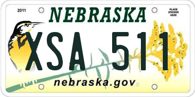 NE license plate XSA511