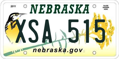 NE license plate XSA515
