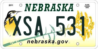 NE license plate XSA531