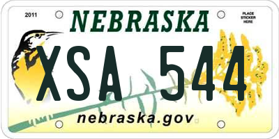 NE license plate XSA544