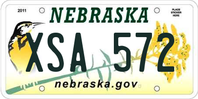 NE license plate XSA572