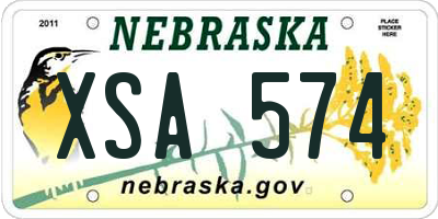 NE license plate XSA574