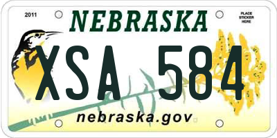 NE license plate XSA584