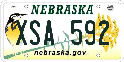 NE license plate XSA592
