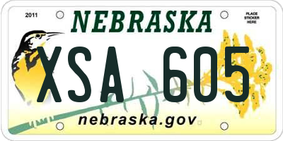NE license plate XSA605