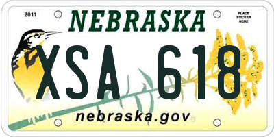 NE license plate XSA618