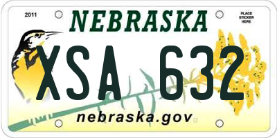 NE license plate XSA632