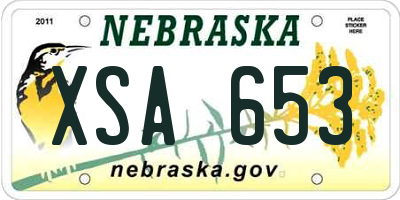 NE license plate XSA653