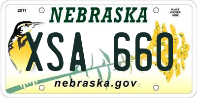 NE license plate XSA660