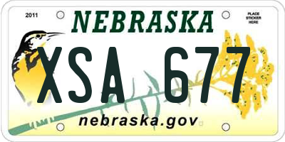 NE license plate XSA677