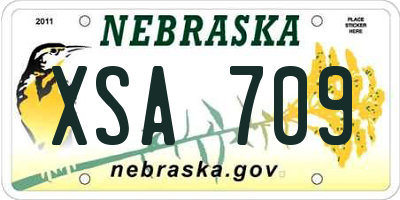 NE license plate XSA709