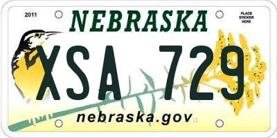 NE license plate XSA729