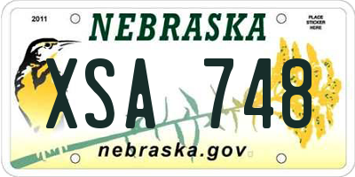 NE license plate XSA748