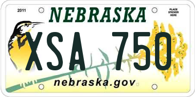 NE license plate XSA750