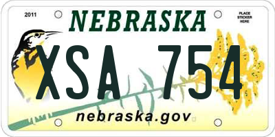 NE license plate XSA754